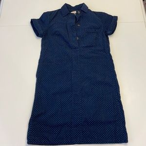 J.Crew Factory - A-Line Dress - xxs - Navy w white polka dots - skinny corduroy